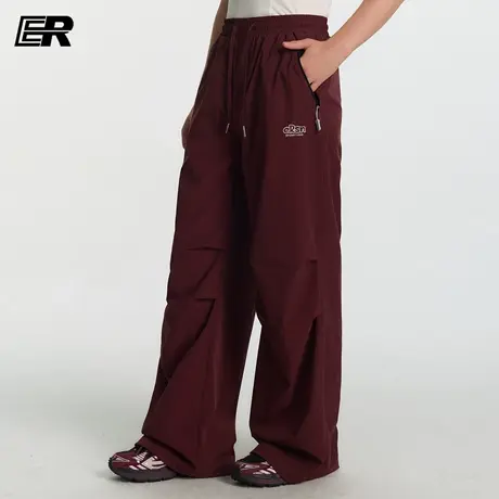ER松紧腰褶皱美式伞兵裤子秋季高街户外运动潮牌直筒宽松休闲长裤图片