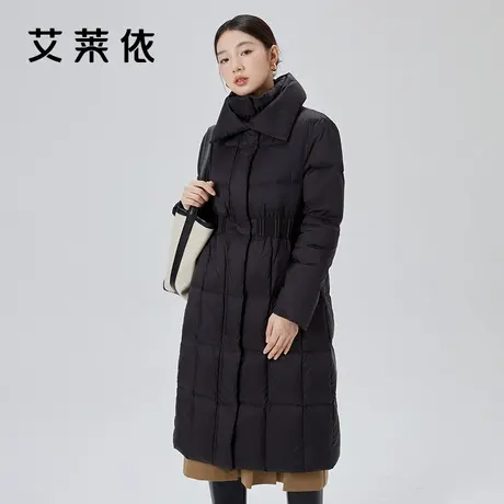 艾莱依立领羽绒服女2023新款爆款 X版型收腰气质时尚长款冬季外套图片