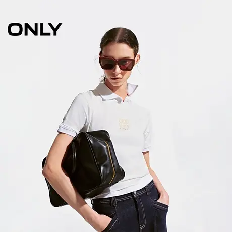 ONLY夏季时尚舒适字母刺绣圆领显瘦正肩T恤女|124301017商品大图