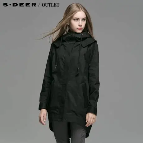 【新品】sdeer圣迪奥专柜正品女装休闲连帽宽松外套4381820图片