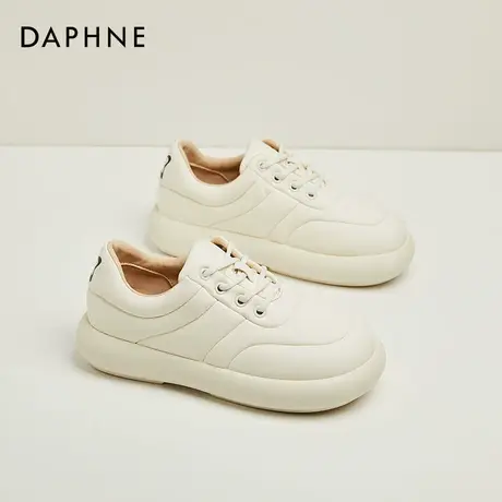 Daphne达芙妮 出水芙蓉~厚底小白鞋女显脚小平底休闲轻便运动鞋子商品大图