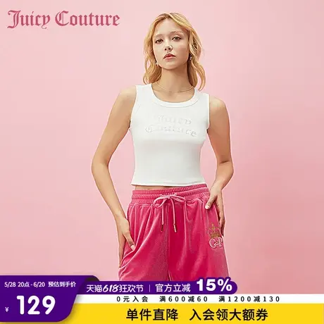 Juicy Couture橘滋春夏新款休闲裤短裤丝绒直筒裤经典烫钻休闲女商品大图