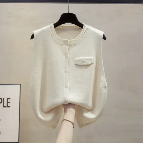 女士马甲素色针织背心女2024新款秋冬叠穿毛衣开衫坎肩无袖上衣女图片