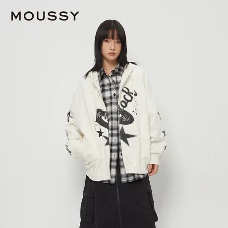 【慧姐专享】MOUSSY 美式复古摇滚音符印花卫衣外套028HAZ90-2231商品大图