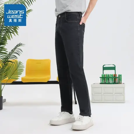 LR真维斯男装弹力牛仔裤2025春季新款韩版时尚显高直筒裤男生长裤商品大图