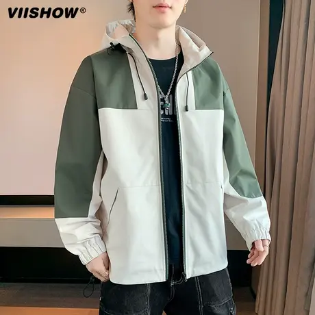VIISHOW户外冲锋衣春秋款2023新款潮牌薄款宽松登山防风时尚外套商品大图