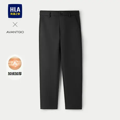 HLA/海澜之家轻商务经典系列休闲裤25秋冬新加绒加厚通勤保暖裤男商品大图