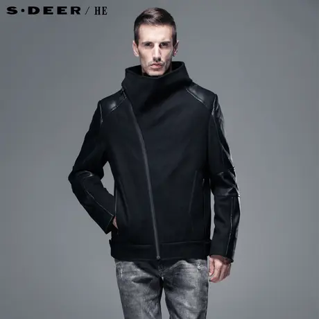 【新品】sdeerhe圣迪奥专柜正品男冬休闲款羊毛呢短外套2472213图片