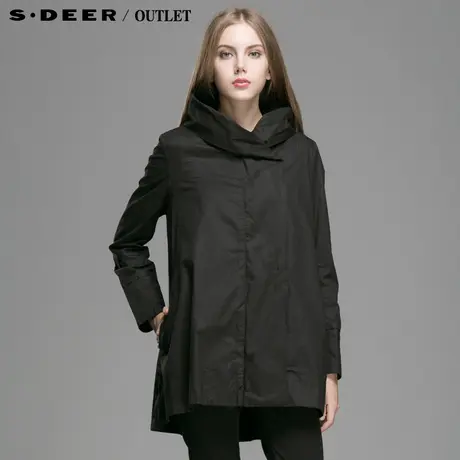 【新品】sdeer圣迪奥专柜正品女装连帽设计宽松款风衣4381811图片