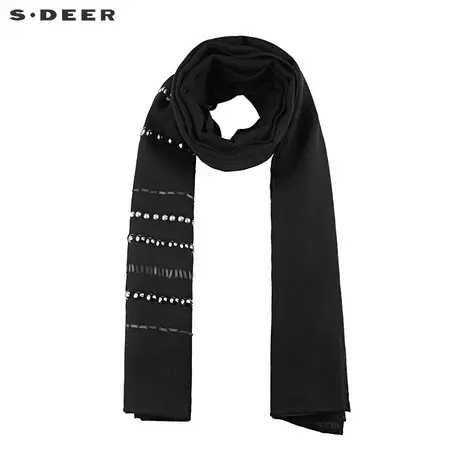 sdeer圣迪奥时尚串珠拼接羊毛围巾S20483790图片
