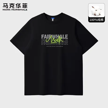 马克华菲短袖t恤男士夏季美式潮牌宽松夏天2025新款纯棉半袖上衣X商品大图