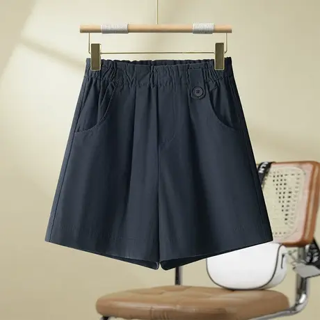 2025夏季新款松紧腰A字阔腿短裤女休闲裤宽松显瘦薄款百搭热裤潮商品大图