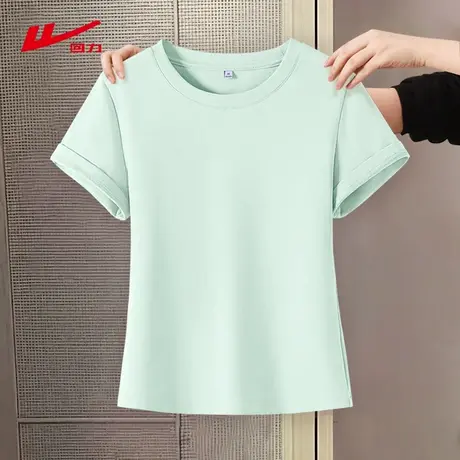 ZH回力紧身短袖t恤女夏季2025新款修身显瘦体恤小个子圆领上衣女图片