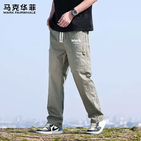 马克华菲美式工装裤男款2025新款夏季透气潮牌直筒阔腿休闲裤子X商品大图