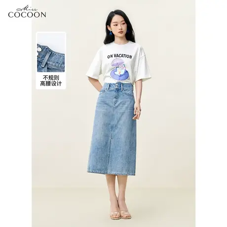 missCOCOON牛仔半身裙女2023夏装新款时尚气质高腰显瘦百搭A字裙商品大图