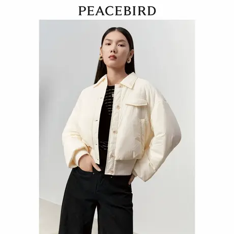 【来了就好】太平鸟衬衫款夹棉外套A1ACD4174图片