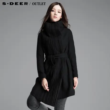 【新品】sdeer圣迪奥专柜正品女春肌理感立领羊毛大衣4381808图片