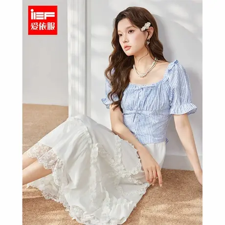 IEF/爱依服2025夏季新款法式甜美温柔小女人气质通勤百搭修身上衣图片