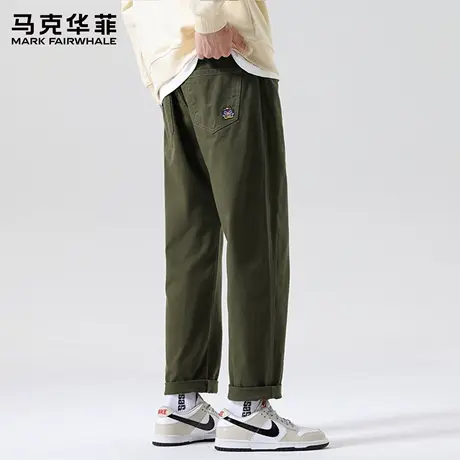 马克华菲美式纯棉休闲裤男2025新款青少年夏日男装运动长裤子潮X商品大图