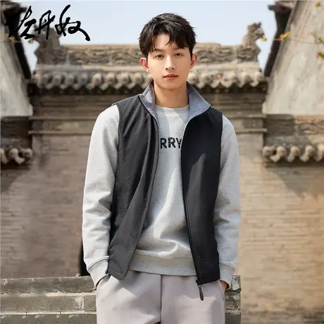 佐丹奴外套男装复合摇粒绒梭织立领背心马甲外套 13073863图片