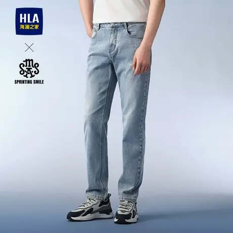 HLA/海澜之家SPRINTING SMILE系列牛仔裤25春秋新五袋款直筒裤男图片