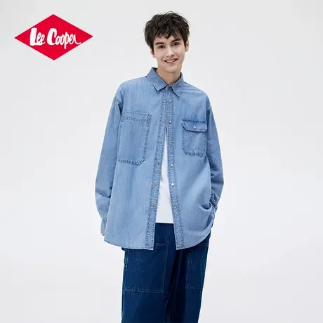 【孟子义同款】Lee Cooper/李库珀 情侣工装牛仔衬衫男长袖衬衣潮图片