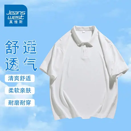 GQ真维斯polo衫t恤男士2025夏季薄款休闲百搭大码短袖宽松半袖图片