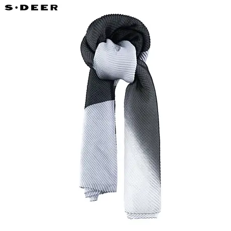 sdeer圣迪奥女装夏装休闲简约时尚肌理褶皱印花休闲围巾S21283705图片