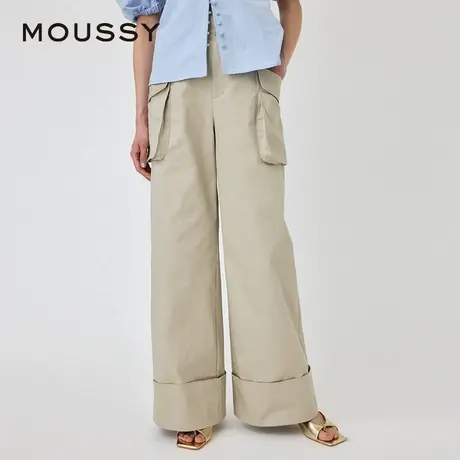 MOUSSY 夏季时髦机能风折边阔腿工装休闲裤010HSS30-0900商品大图