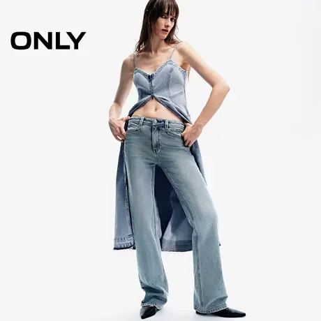 ONLY夏季磨白中腰微喇裤堆堆裤长裤牛仔裤女|124332007商品大图