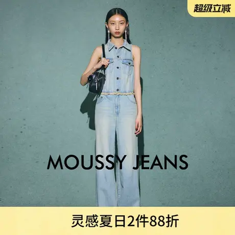 MOUSSY 夏季新品复古港风做旧无袖连体裤牛仔裤010HA711-1681商品大图