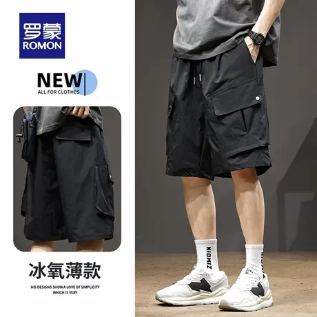 罗蒙2025新款夏季男士速干短裤薄款潮牌大口袋宽松大码五分裤N1Z商品大图