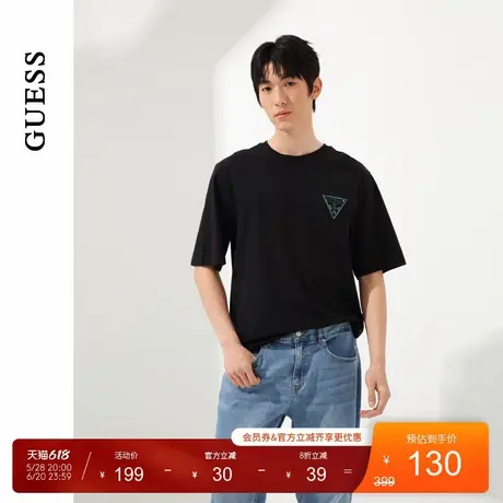 GUESS男女同款设计款logo纯色百搭短袖T恤-MO2K9404K图片