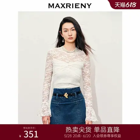MAXRIENY复古宫廷蕾丝扭结蕾丝雪纺衫上衣修身显瘦高级气质感女装图片
