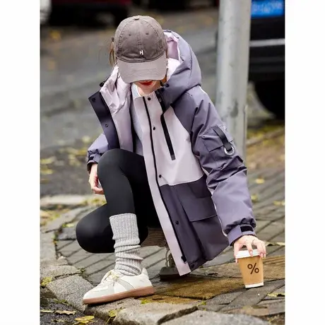 时尚休闲减龄短款加厚羽绒服女2024年冬季新品运动风短款气质外套商品大图