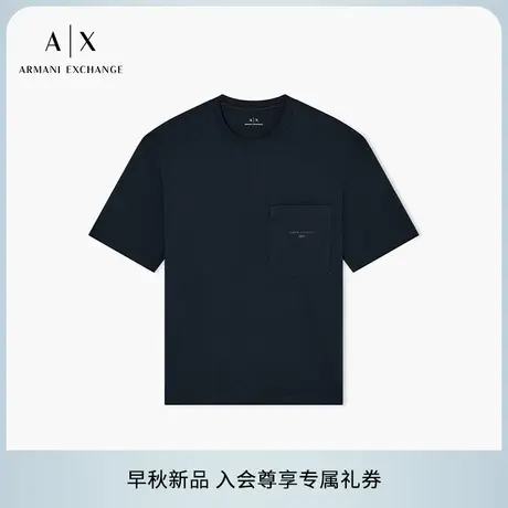 ARMANI EXCHANGE/阿玛尼2025早秋新款男士全棉圆领短袖刺绣T恤商品大图