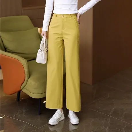天丝棉垂感直筒裤女宽松显瘦春秋2025年新款西装九分阔腿休闲裤子商品大图