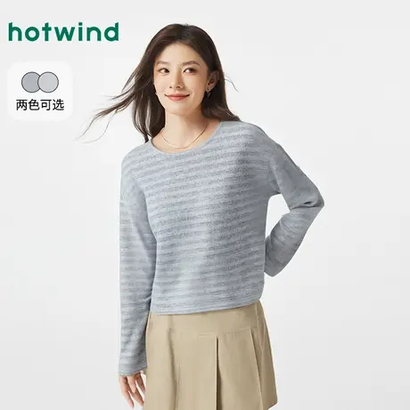 热风2025年秋季新款女士亮丝长袖T图片