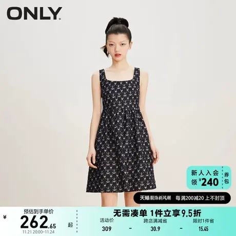 ONLY奥莱夏季新款时尚百搭满印短款吊带牛仔连衣裙女商品大图