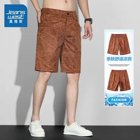 KR真维斯男装直筒裤子 2025秋季新款 时尚潮流闲百搭男士休闲短裤图片