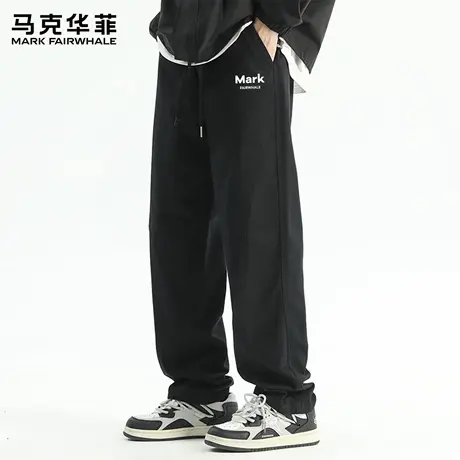 马克华菲纯棉休闲裤男款2025新款夏季宽松帅气潮流直筒裤子男潮X商品大图