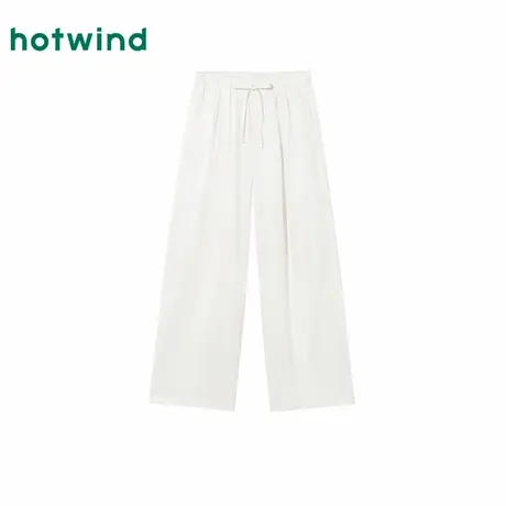 热风2025年夏季新款女士棉麻阔腿长裤图片