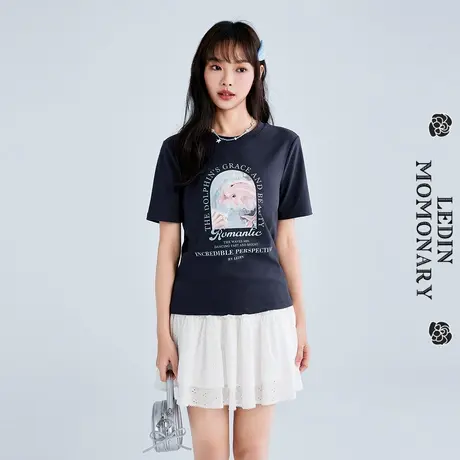 【商场同款】乐町韩系海洋合体短袖T恤夏季新款图案上衣C1CNF2404图片