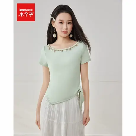 IEF/爱依服2025夏季新款法式时尚小众设计感度假风百搭短款上衣图片