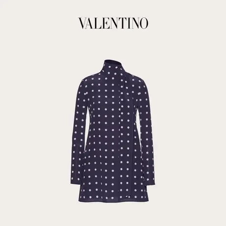 【季末优惠】华伦天奴VALENTINO女士 CREPE DE CHINE POIS 连衣裙图片