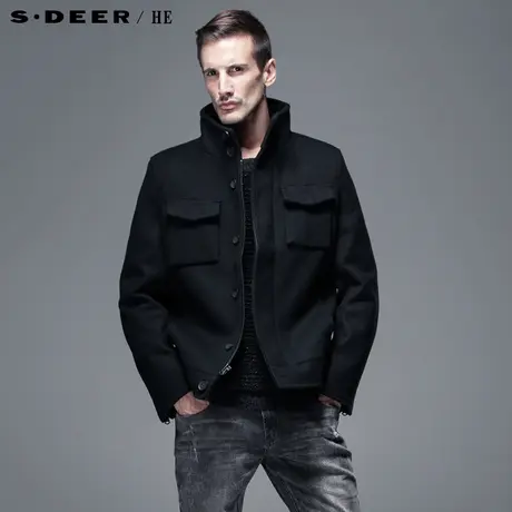 【新品】sdeerhe圣迪奥专柜正品男冬商务休闲款羊毛呢外套2472212图片