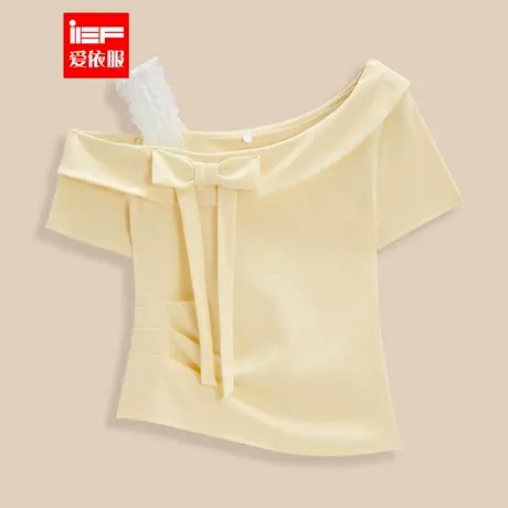 IEF/爱依服【微胖】大码女装2025夏季新款法式甜美纯欲风百搭上衣商品大图