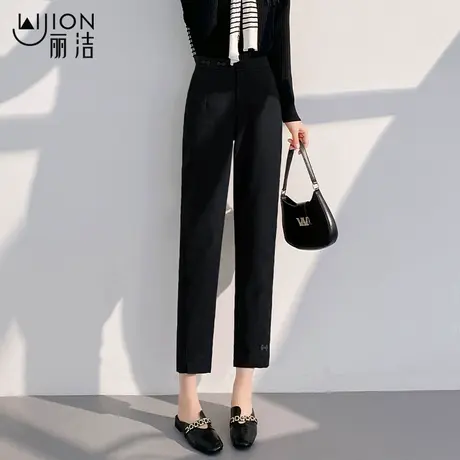 丽洁显瘦西装裤女春秋九分烟管裤新款高腰夏季小个子通勤直筒女裤商品大图