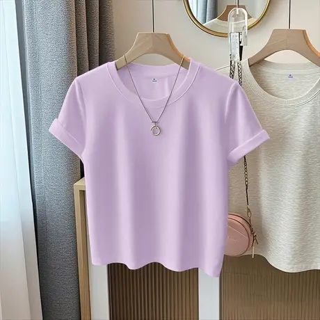 NOB真维斯正肩短袖t恤女2025新款夏季短款正肩宽松半袖小个子上衣商品大图