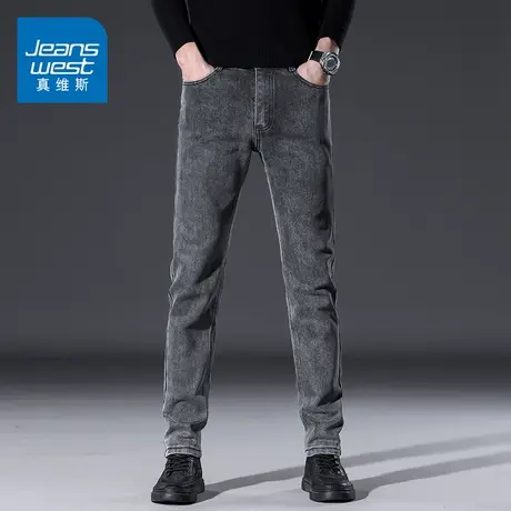 KZ真维斯烟灰色牛仔长裤男士高端潮牌休闲男裤子2025年新款春秋季图片